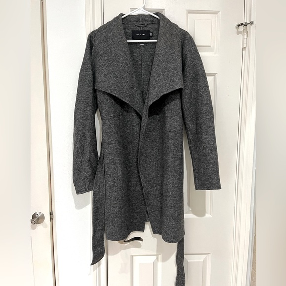 TAHARI Charcoal Gray Wool Coat size large - Picture 7 of 8